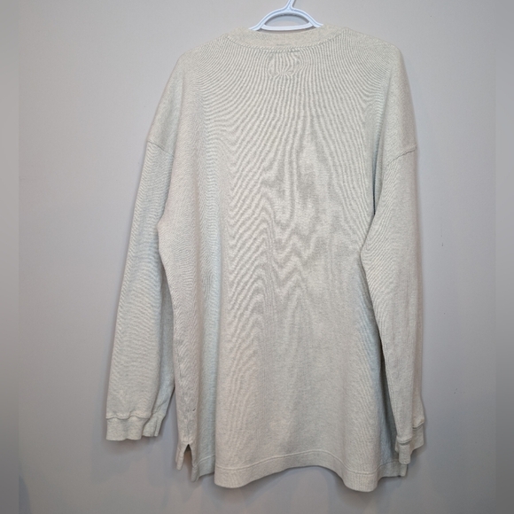 Vintage Henley Cream Yosemite Embroidered Hiking Crew Neck Top Mens XL - Picture 2 of 11